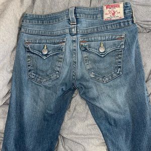 TRUE RELIGION LOW RISE FLARE JEANS